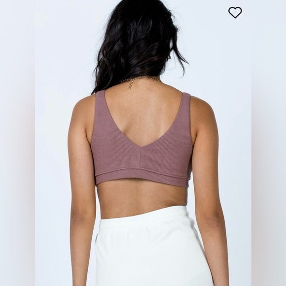 Princess Polly size 8 textured V-neck brown bralette - Picture 2 of 9